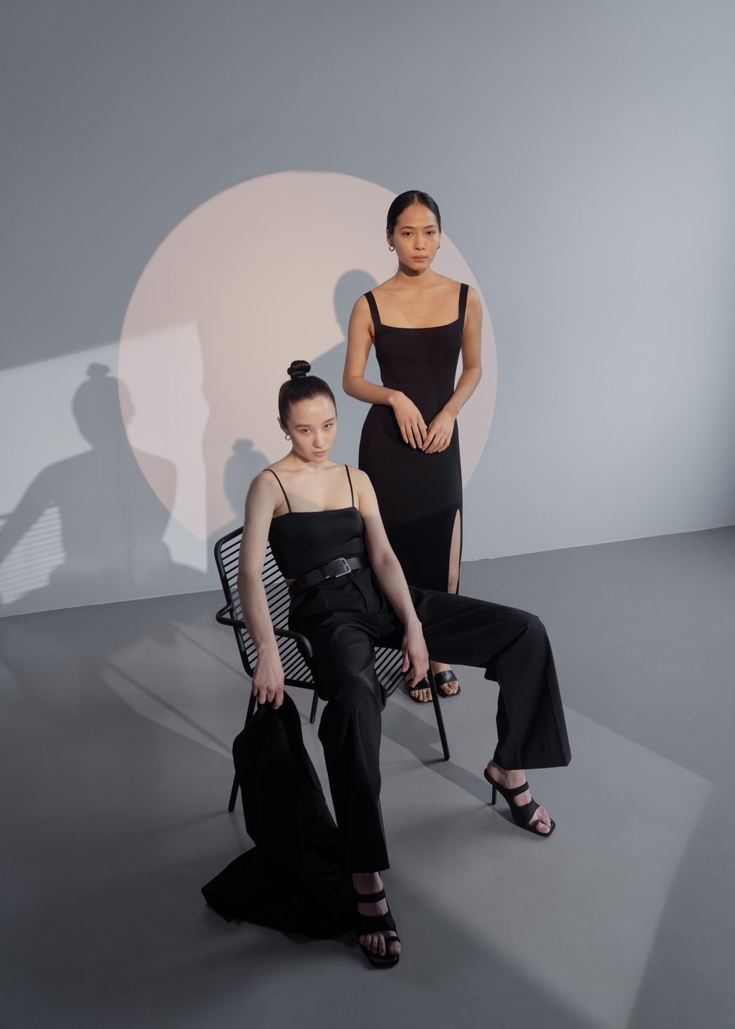 Model Women in Black Clothes